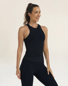 Seamless Wash Denim Black Sports Tank