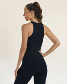 Seamless Wash Denim Black Sports Tank