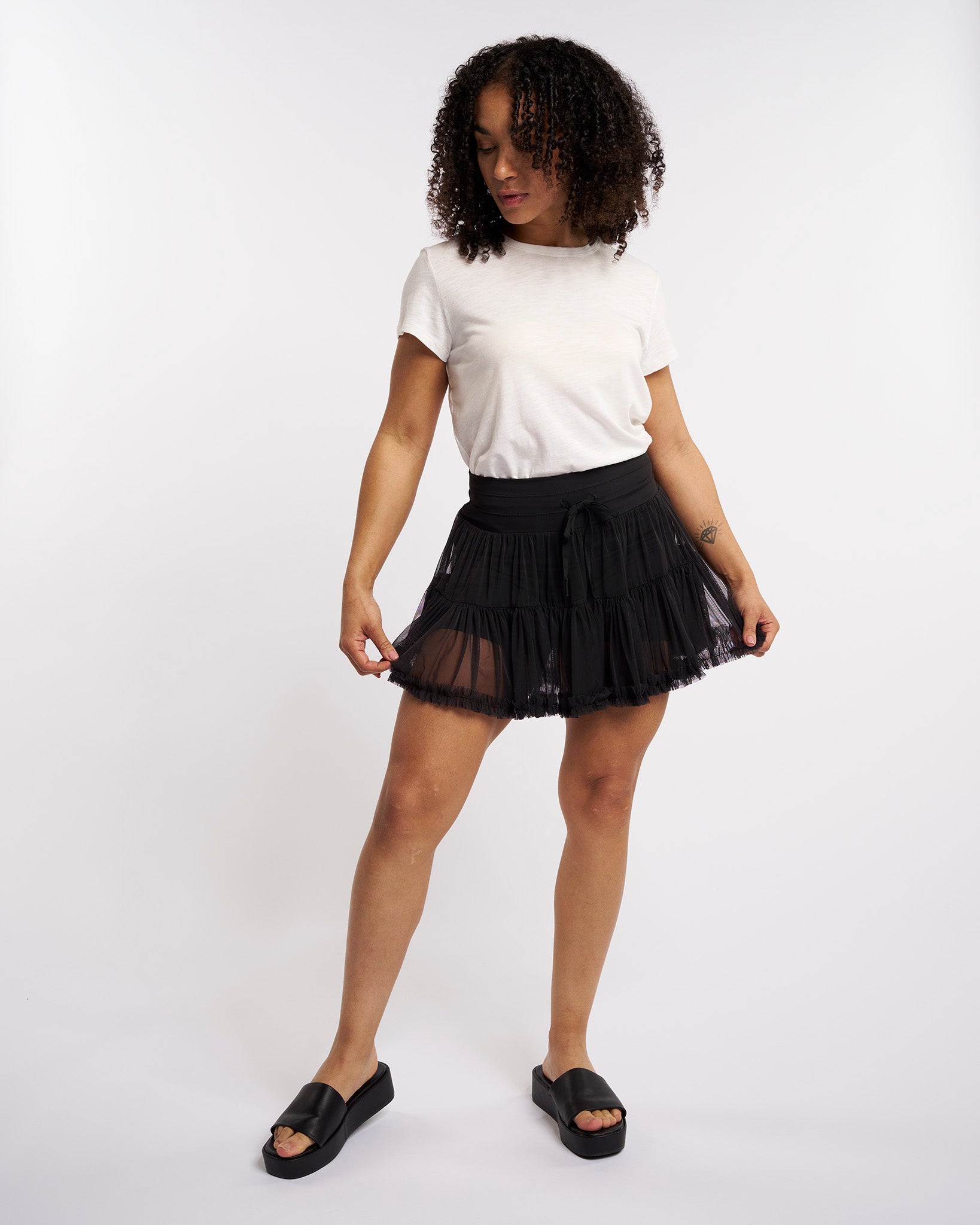 Soft Cotton Slub T-Shirt in Off White