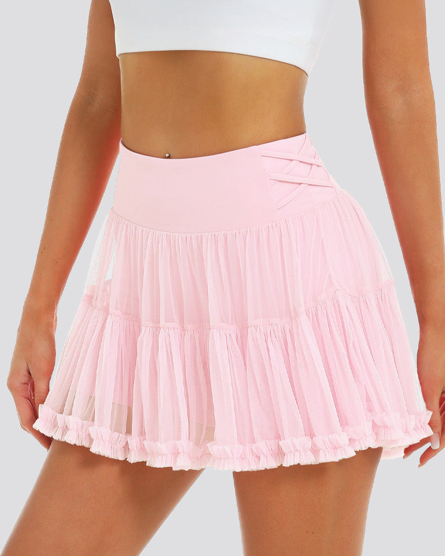 Ballet Pink Criss-Cross Cake Skirt