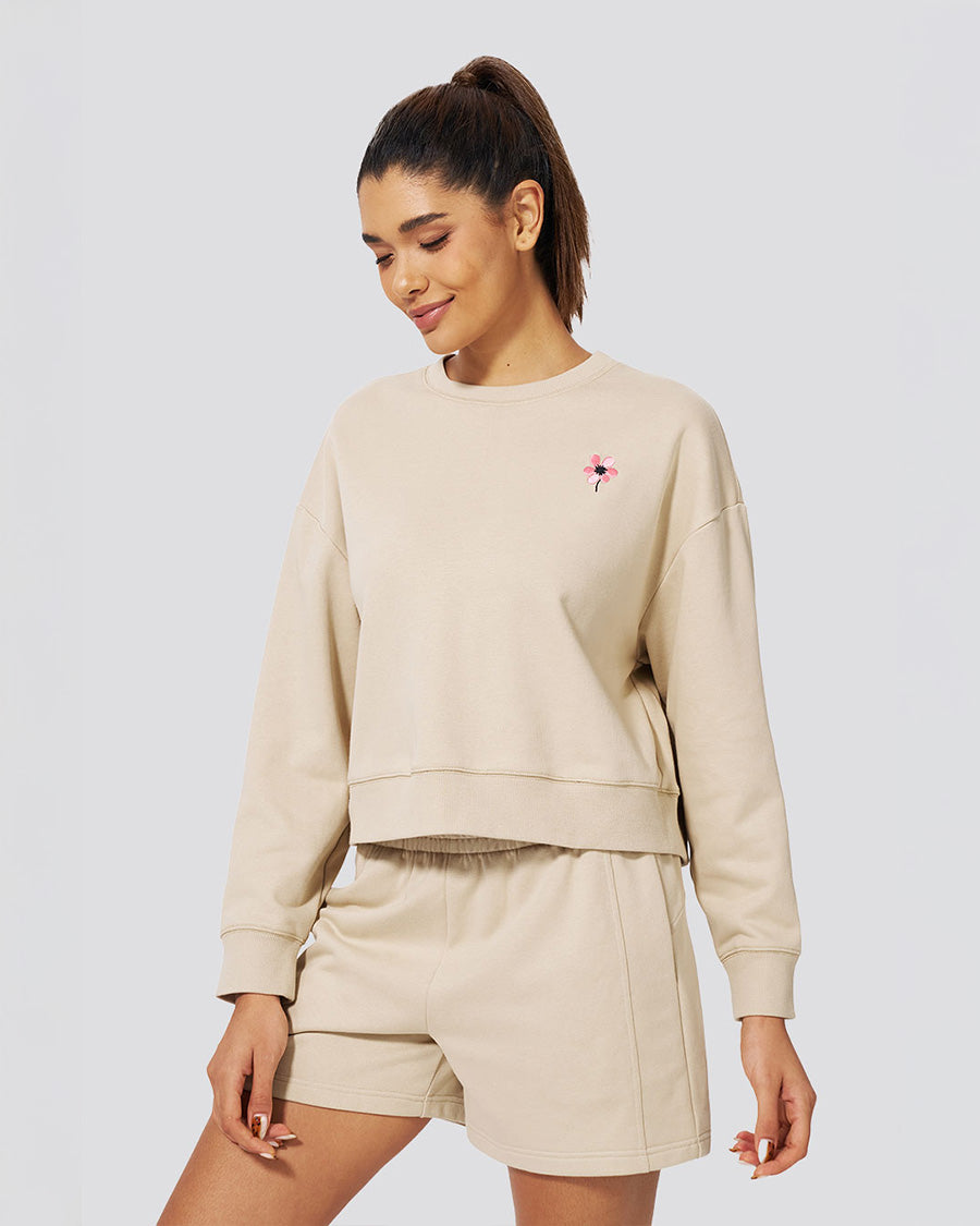 Limestone Crop Oversized Sweatshirt
