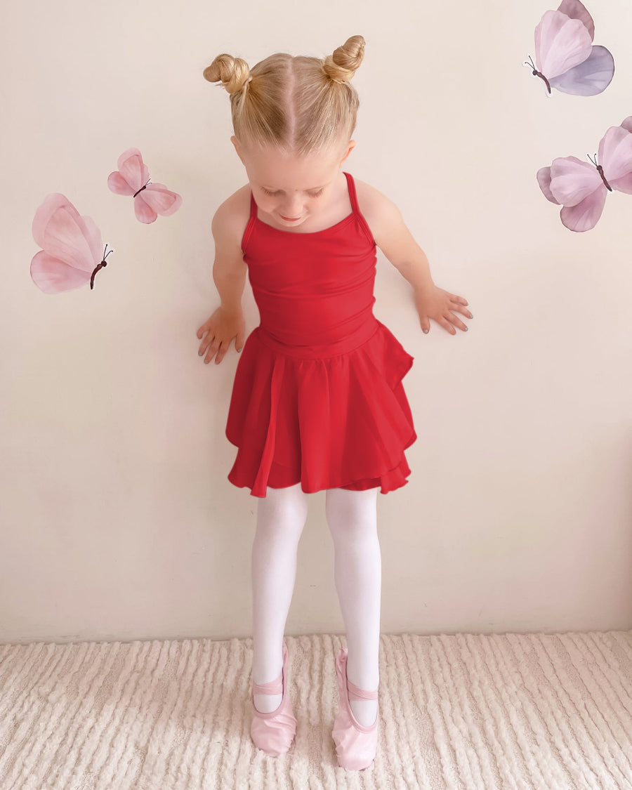 Red Girls Camisole Dance Dress