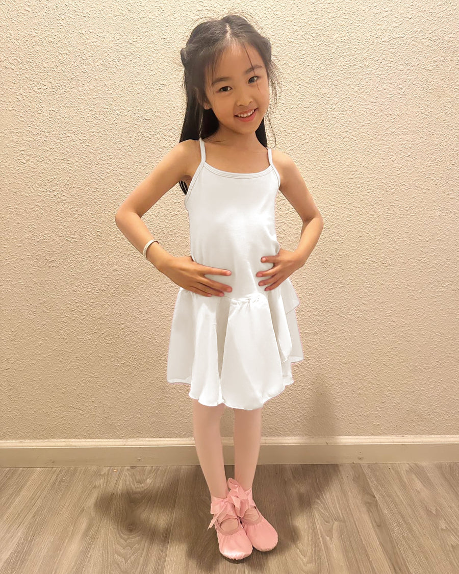 White Girls Camisole Dance Dress