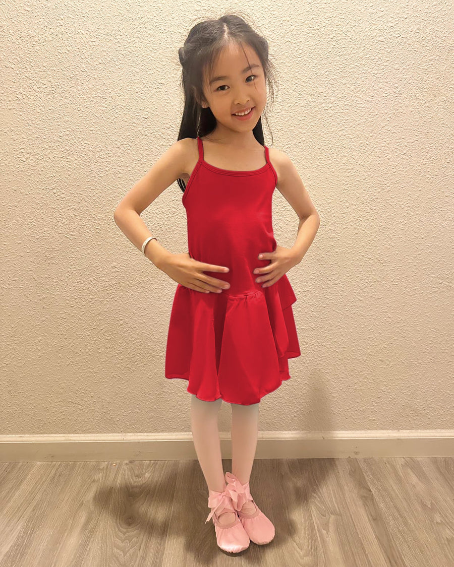 Red Girls Camisole Dance Dress