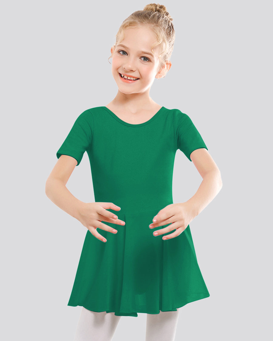 Green Girls Short Sleeve Dress