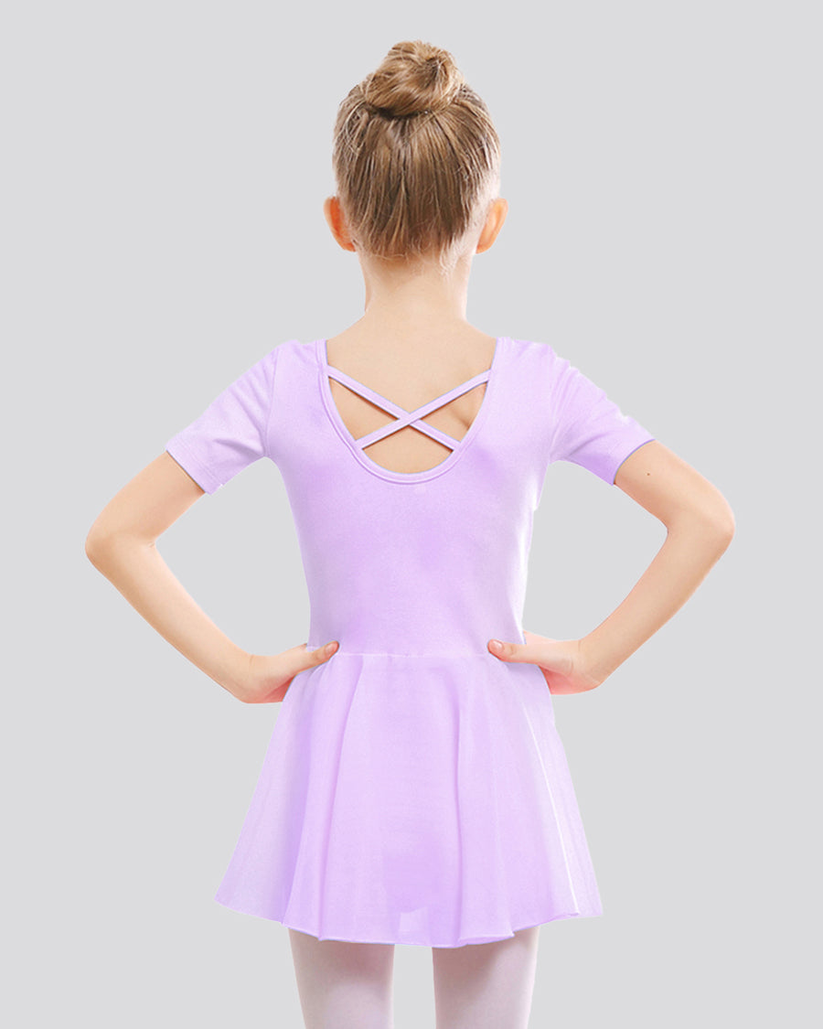 Lavender Girls Short Sleeve Dress