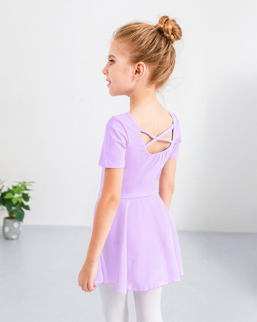 Lavender Girls Short Sleeve Dress