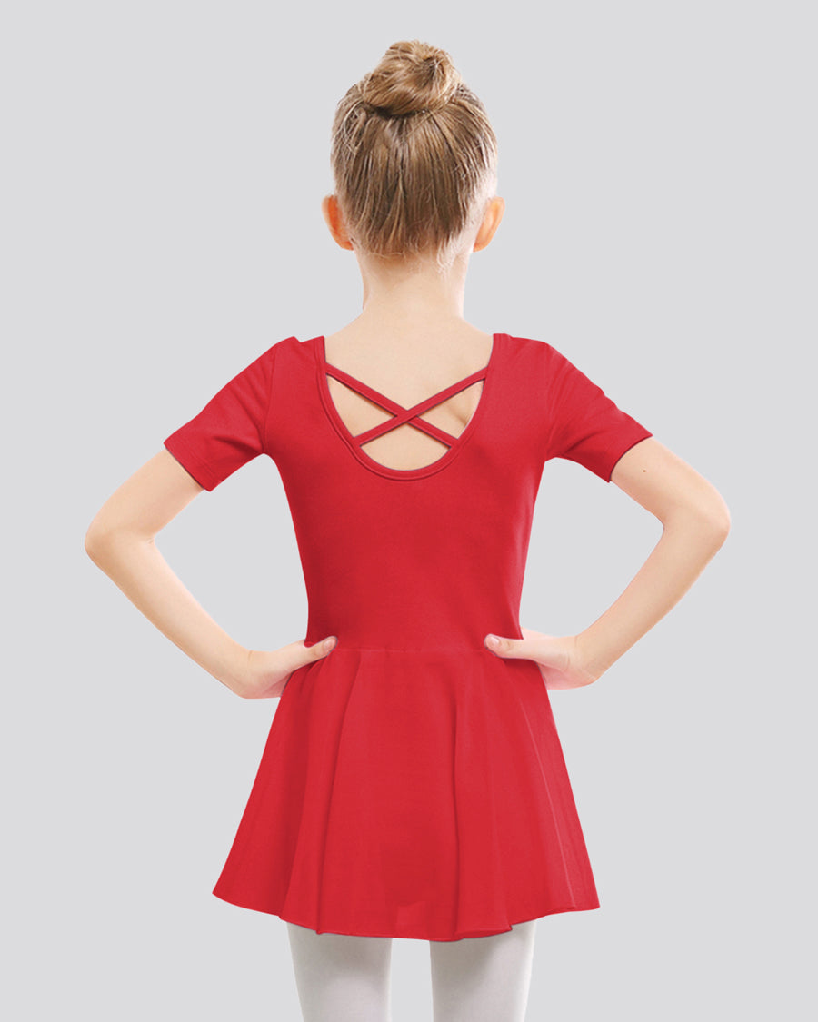 Red Girls Short Sleeve Dress