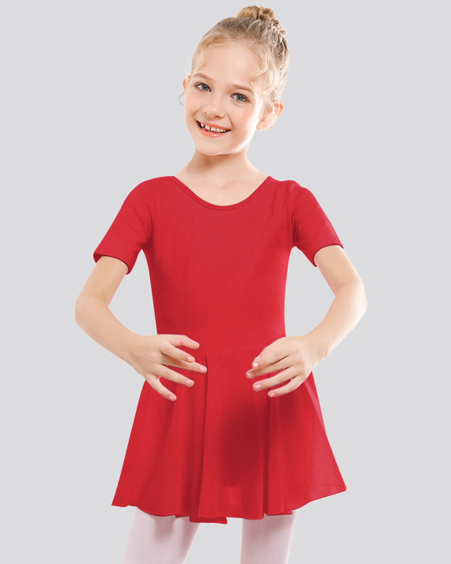 Red Girls Short Sleeve Dress