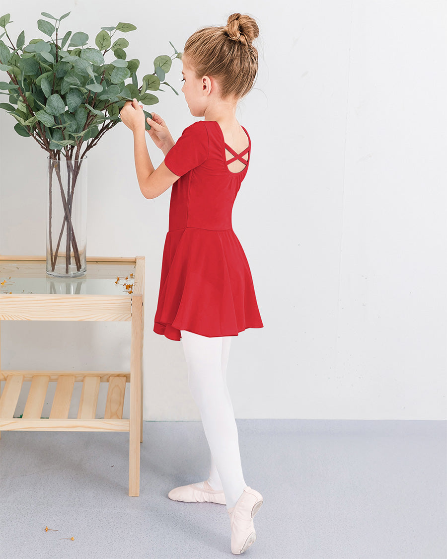 Red Girls Short Sleeve Dress