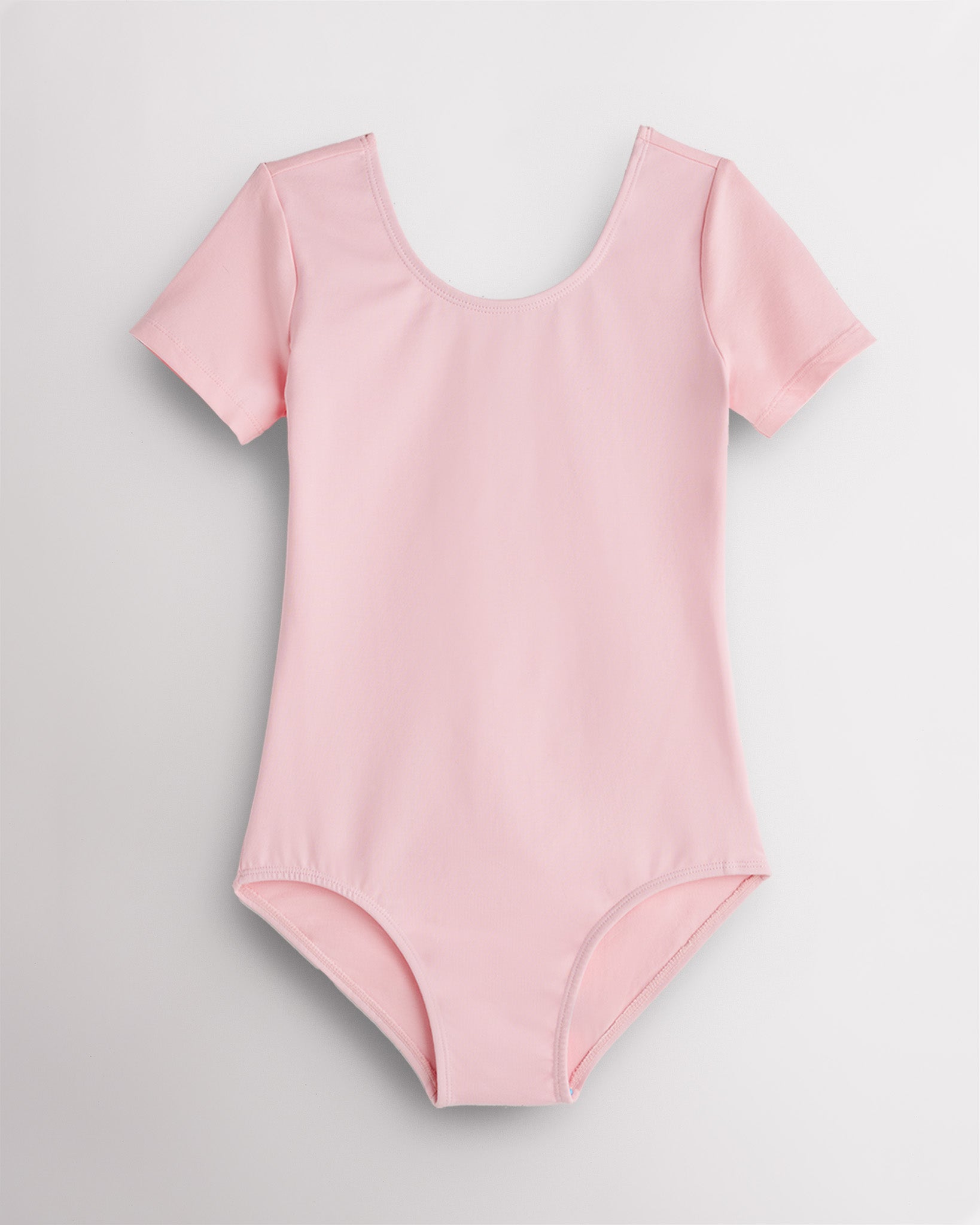 Basic Short-Sleeve Performance Leotard in Ballet Pink