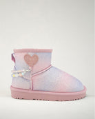 Kids Faux Show Short Suede Boots in Rainbow Blue