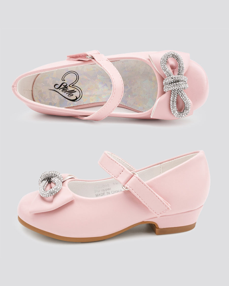Pink Girls Closed Toe Mary Jane Shoes