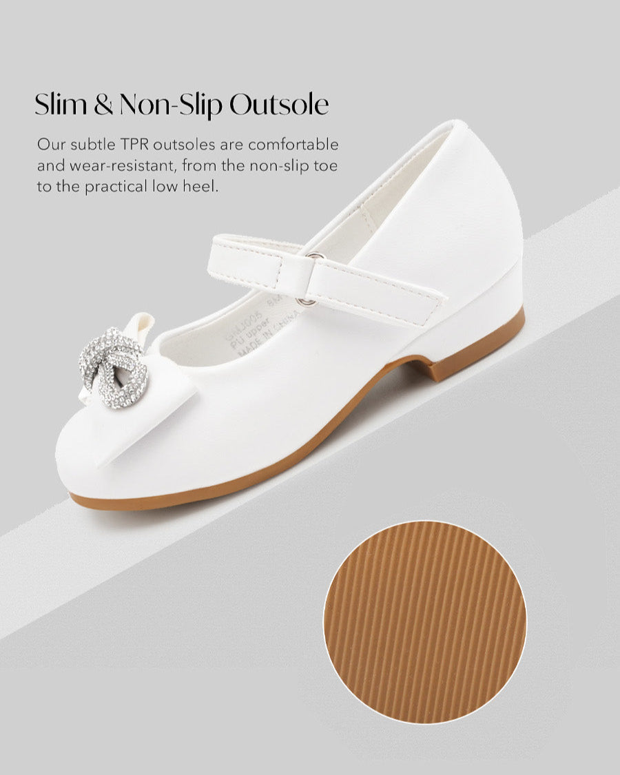White Girls Closed Toe Mary Jane Shoes