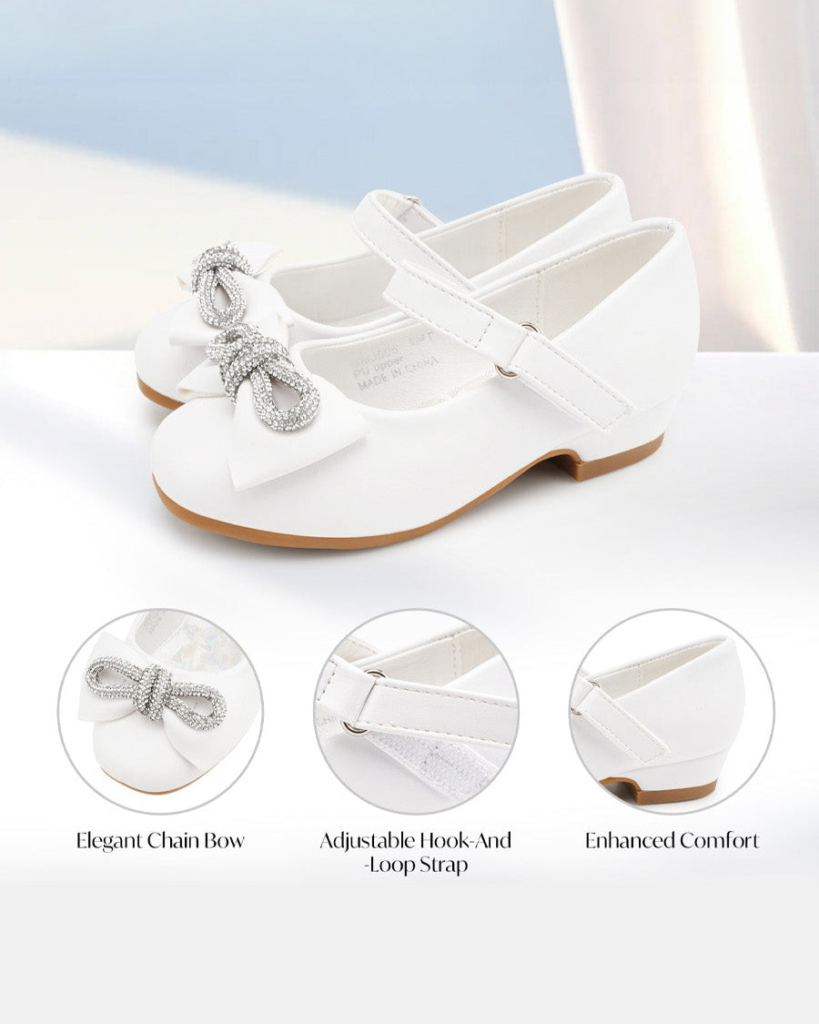White Girls Closed Toe Mary Jane Shoes