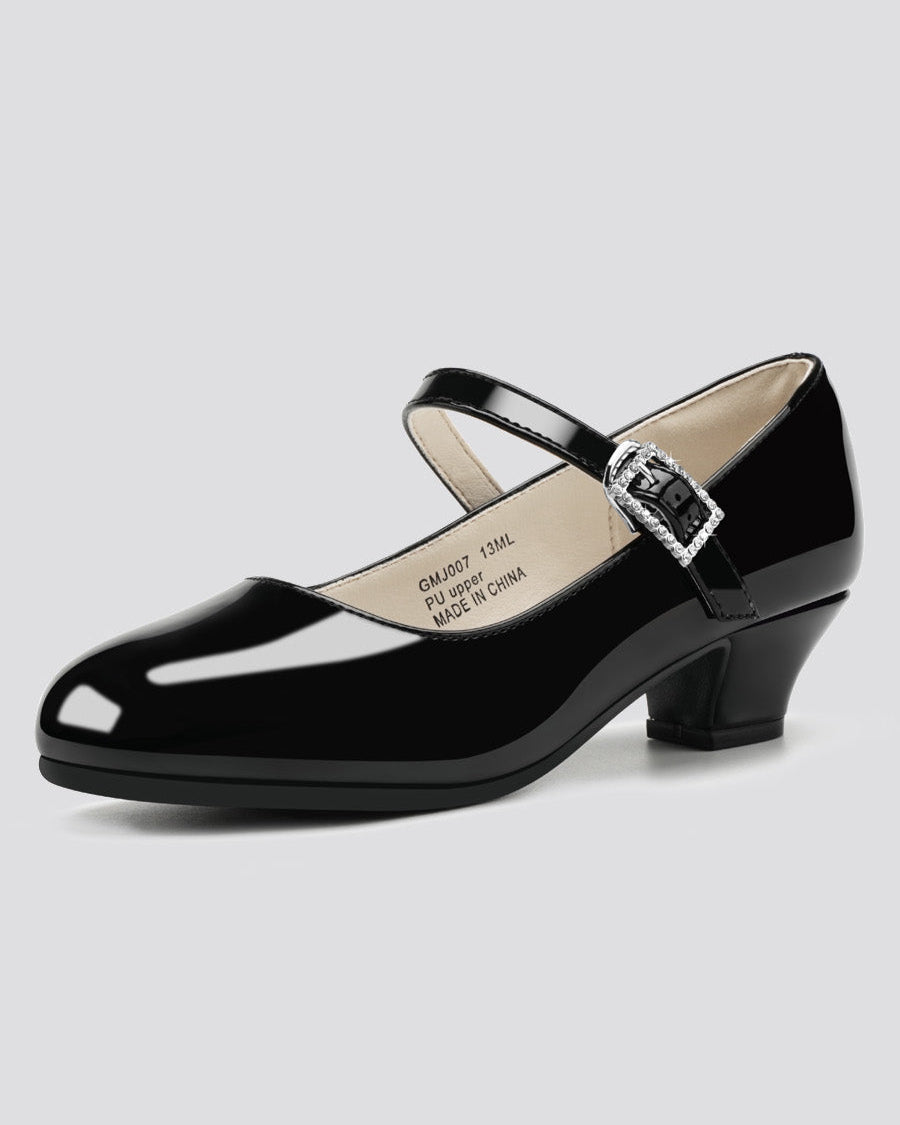 Black Girls Glossy Mary Jane Heels