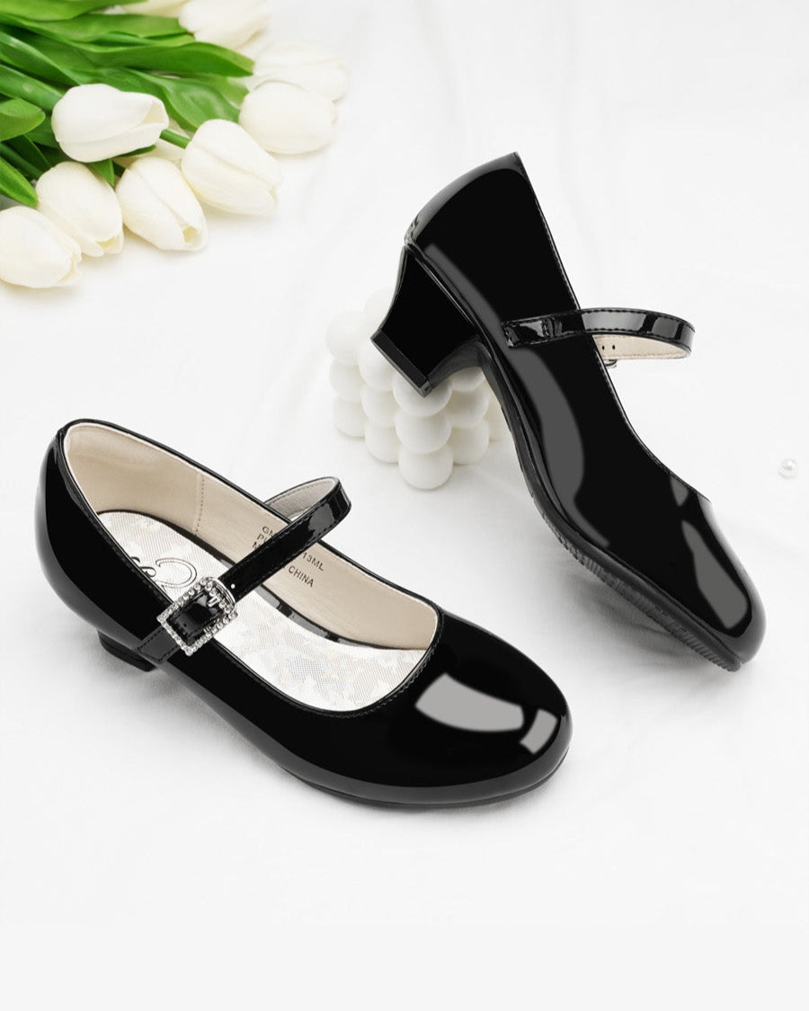 Black Girls Glossy Mary Jane Heels
