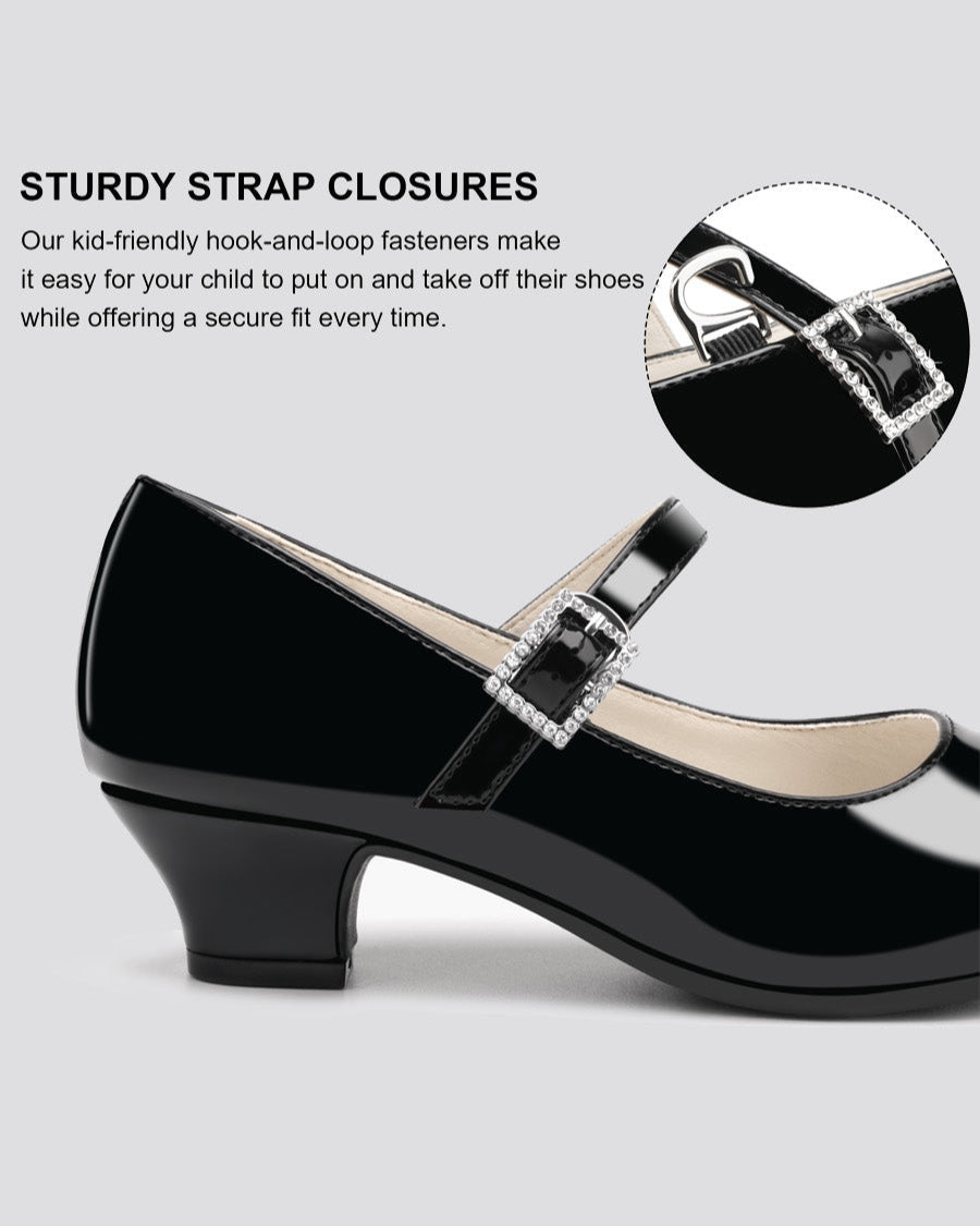 Black Girls Glossy Mary Jane Heels