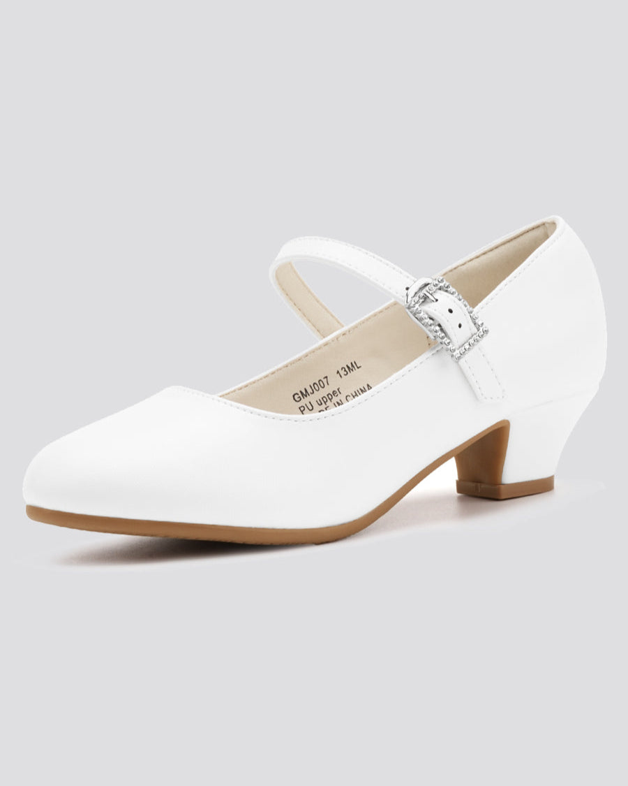 White Girls Glossy Mary Jane Heels