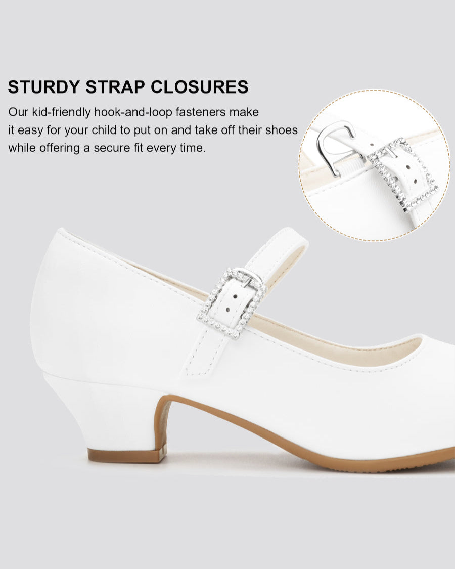 White Girls Glossy Mary Jane Heels