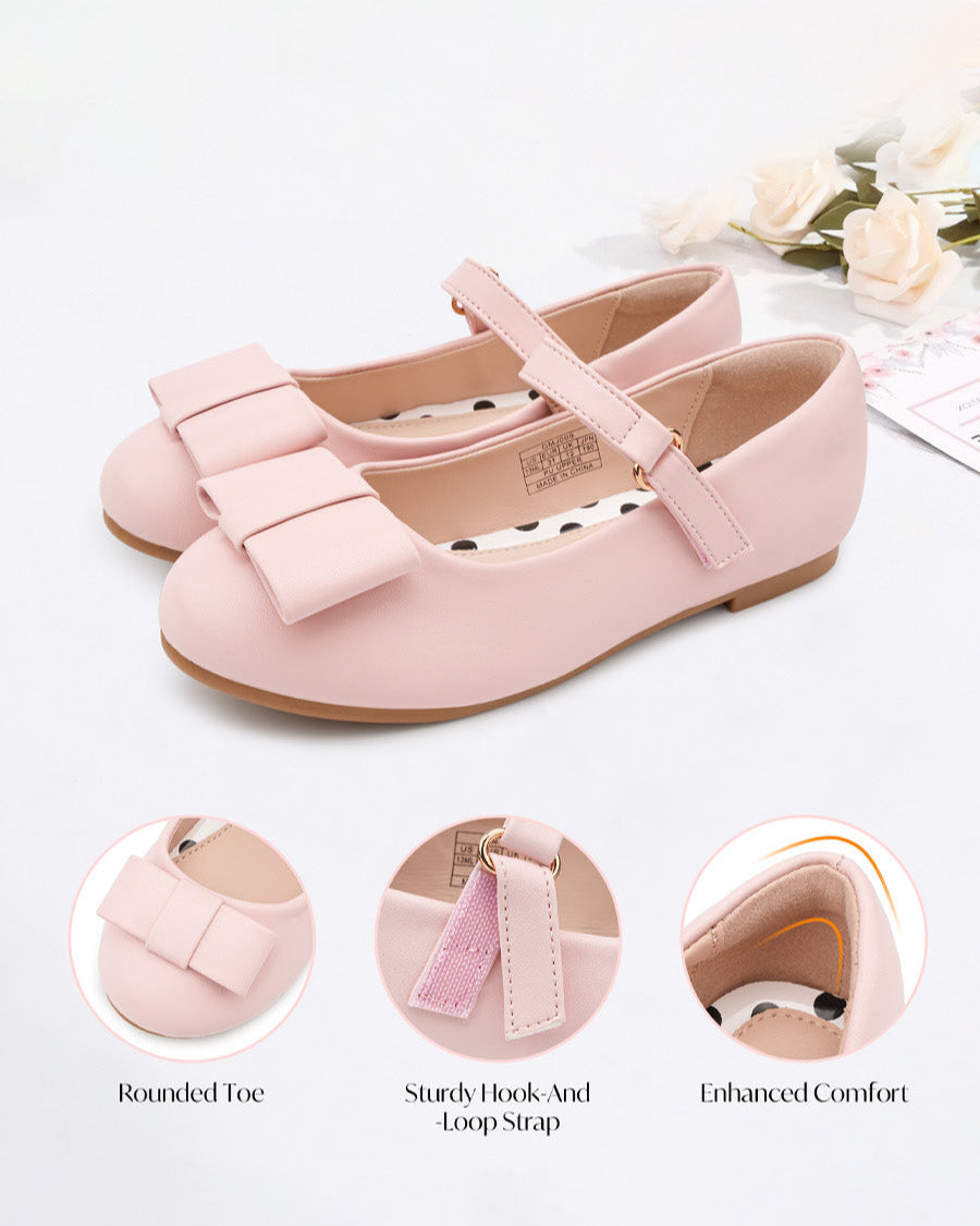 Pink Girls Faux Leather Mary Janes