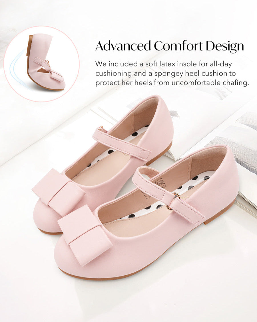 Pink Girls Faux Leather Mary Janes