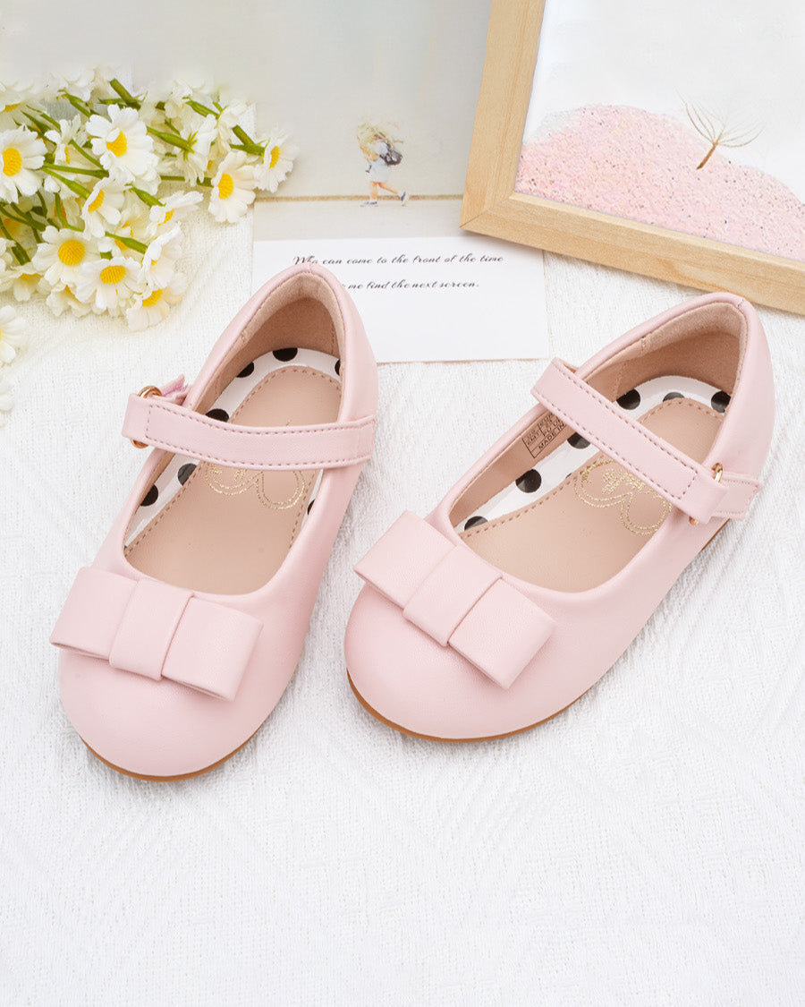 Pink Girls Faux Leather Mary Janes