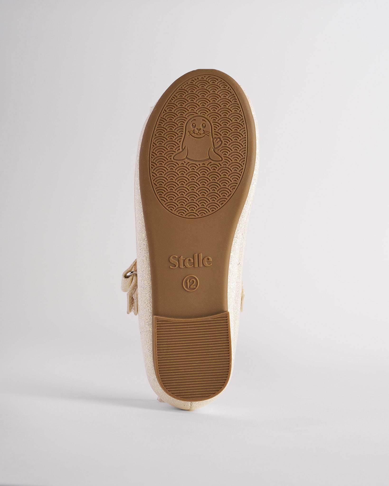 Girls Faux Leather Mary Jane Shoes with Bows in Champagne Glimmer