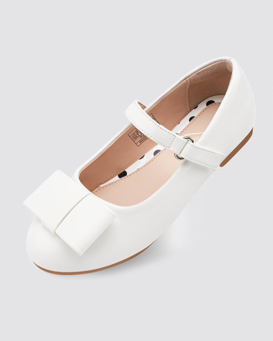 White Girls Faux Leather Mary Janes