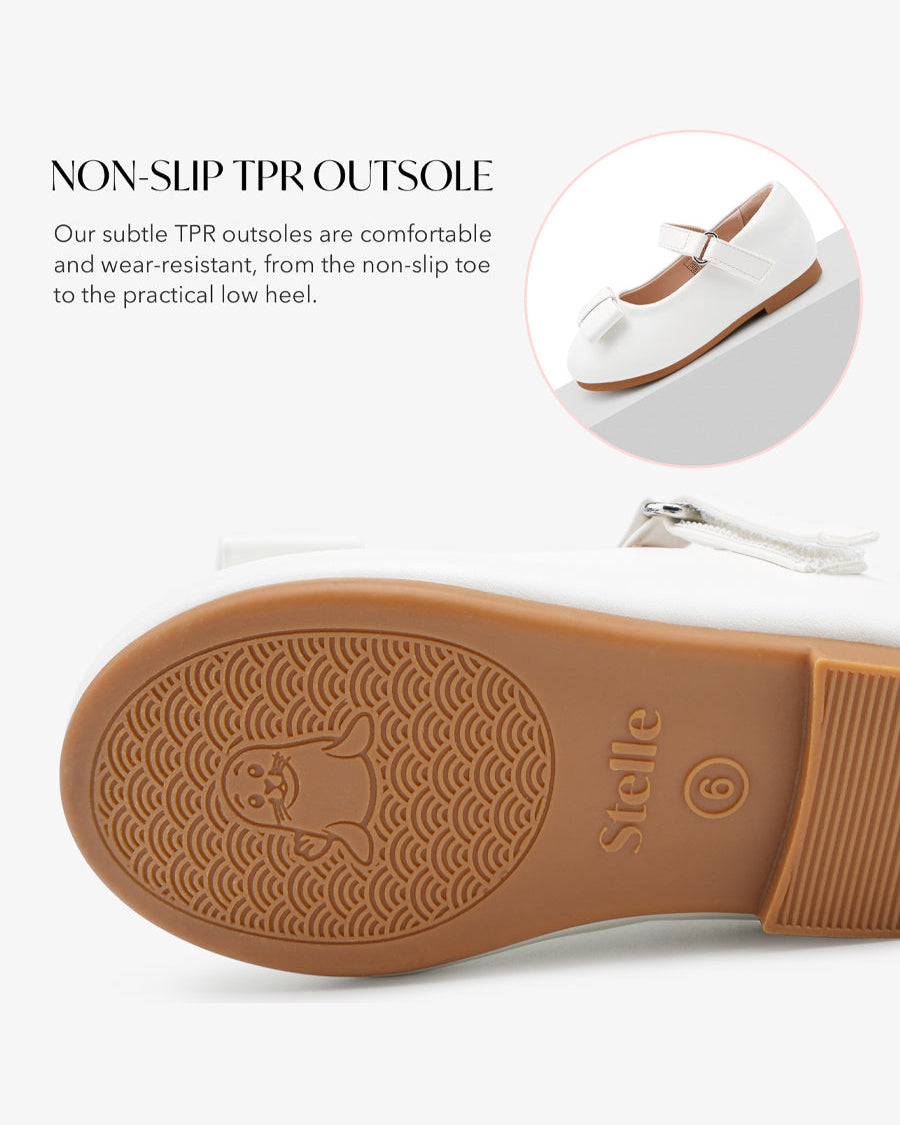 White Girls Faux Leather Mary Janes