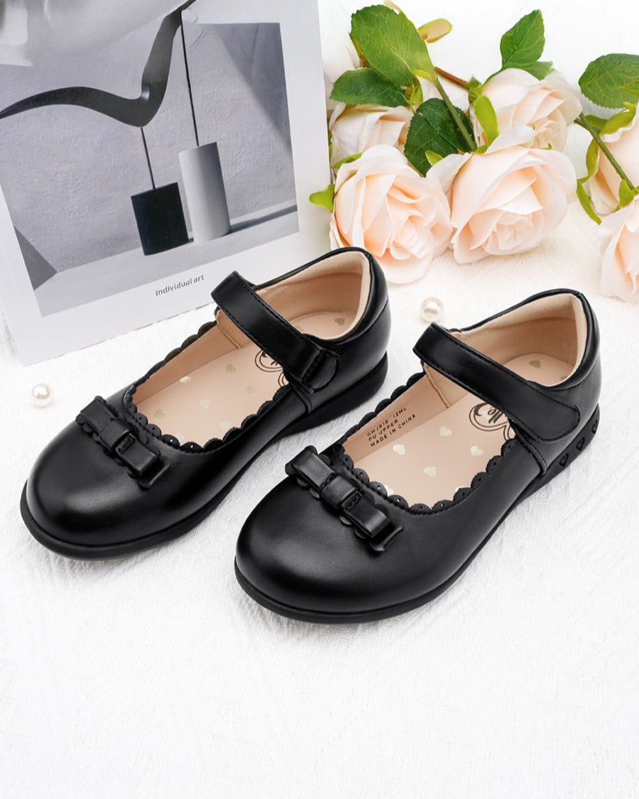 Black Girls Mary Jane School Shoes with Strap - View 3