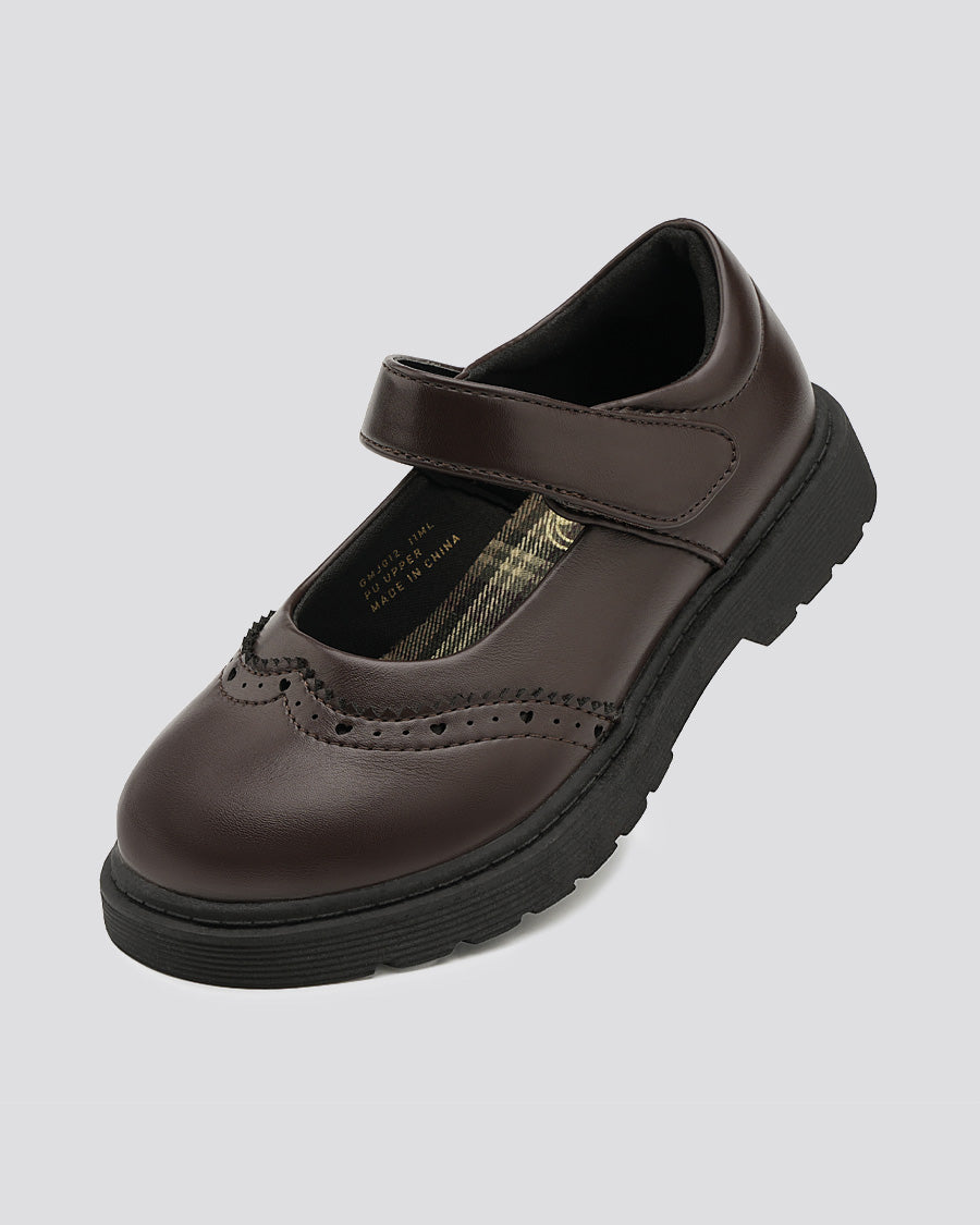 Brown Girls Faux Leather Mary Janes