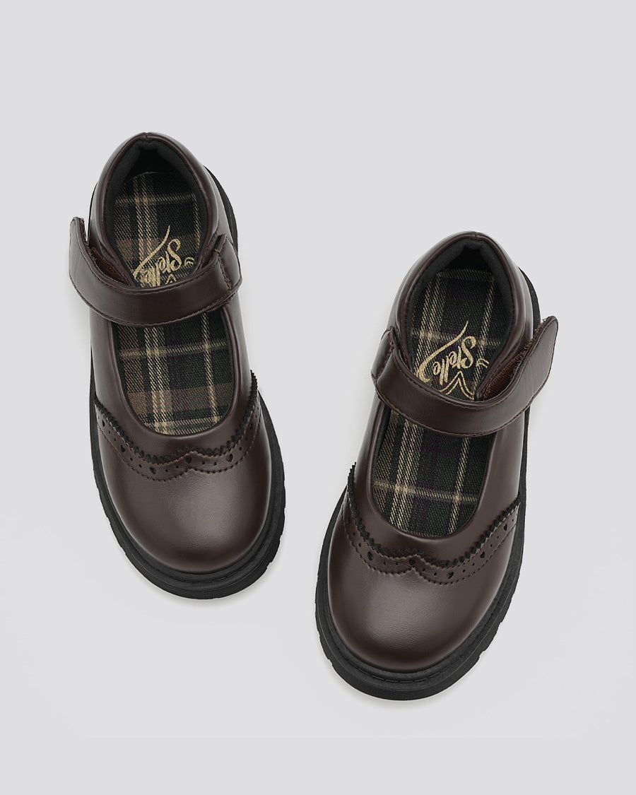 Brown Girls Faux Leather Mary Janes
