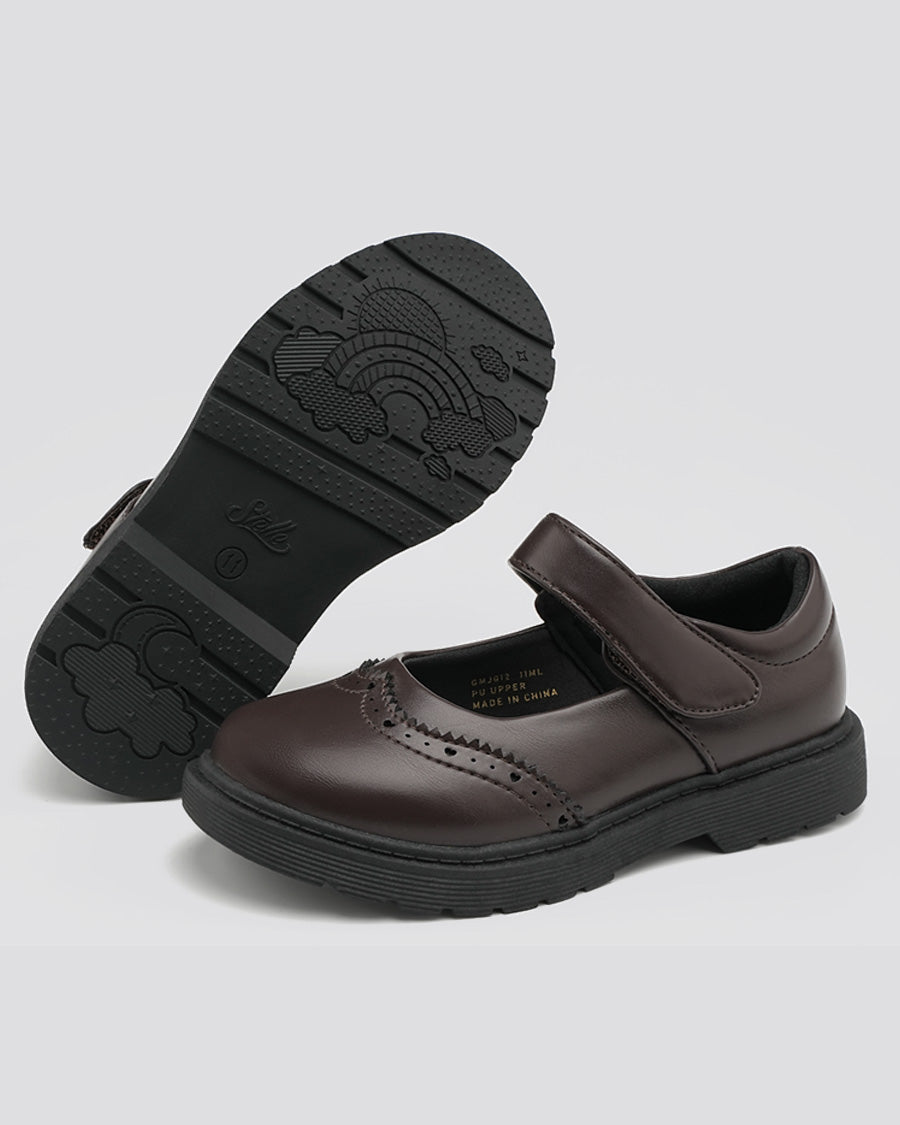 Brown Girls Faux Leather Mary Janes