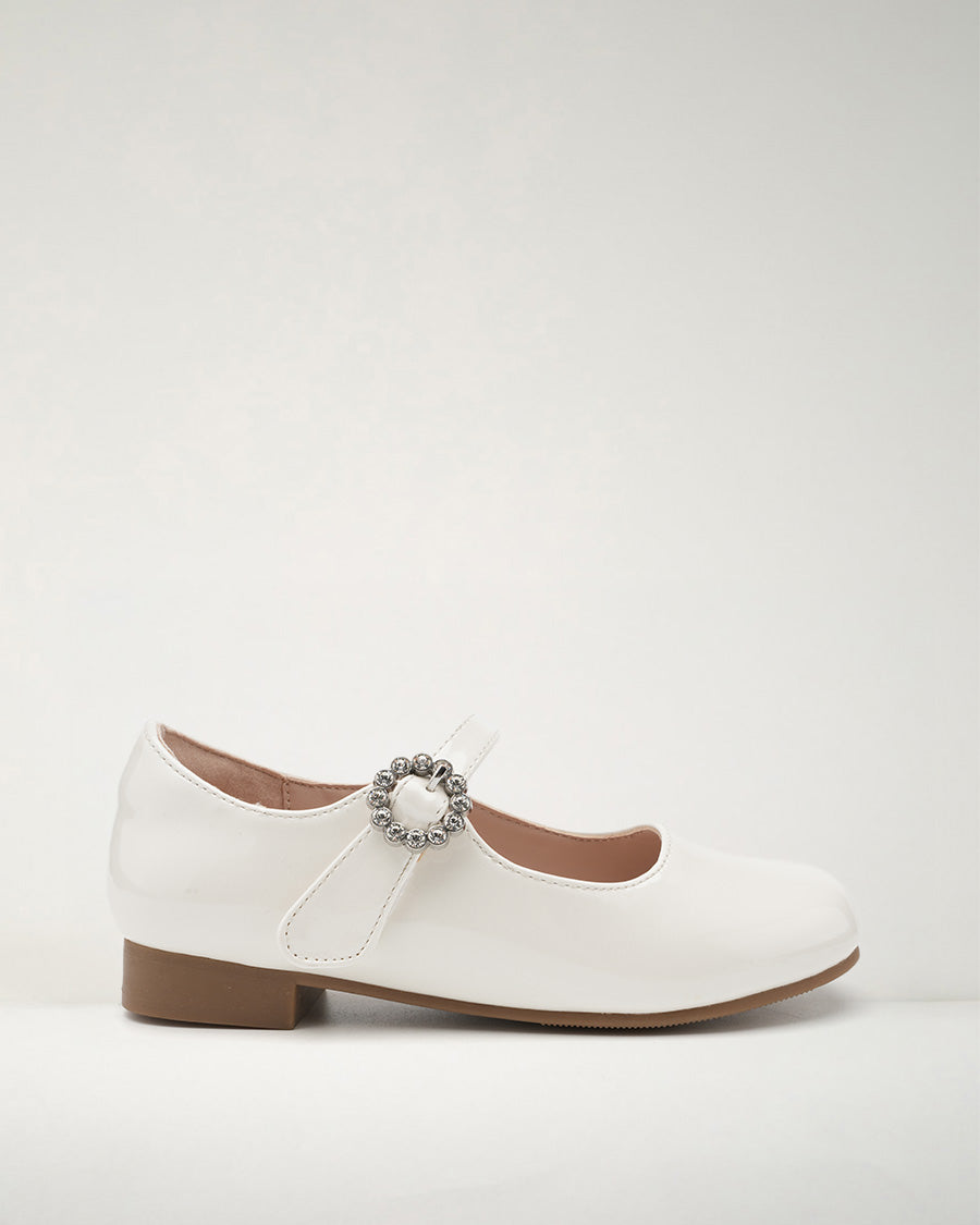 White Girls Low-Heel Dress Shoes