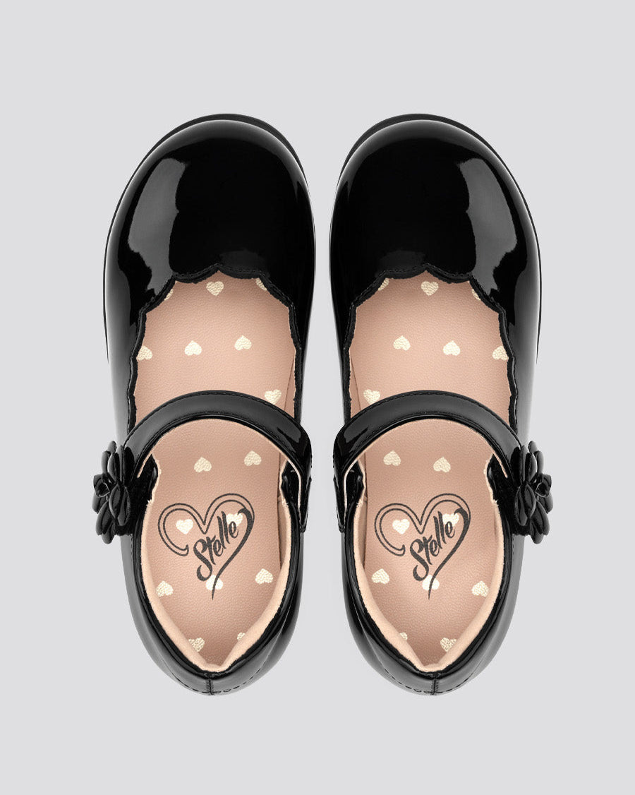 Glossy Black Girls Mary Jane Dress Flats - View 2