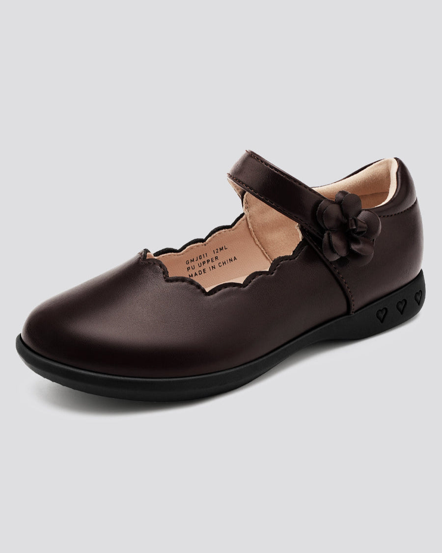 Brown Girls Mary Jane Dress Flats - View 2