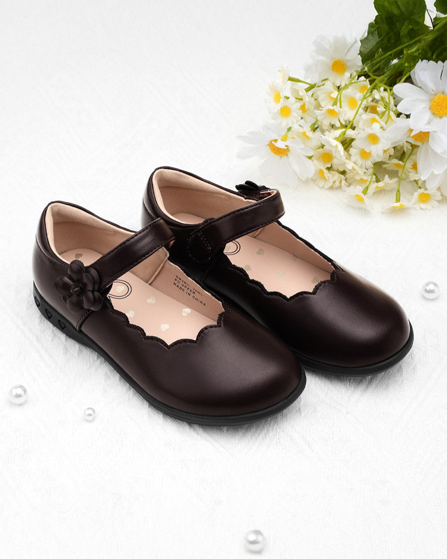 Brown Girls Mary Jane Dress Flats - View 4