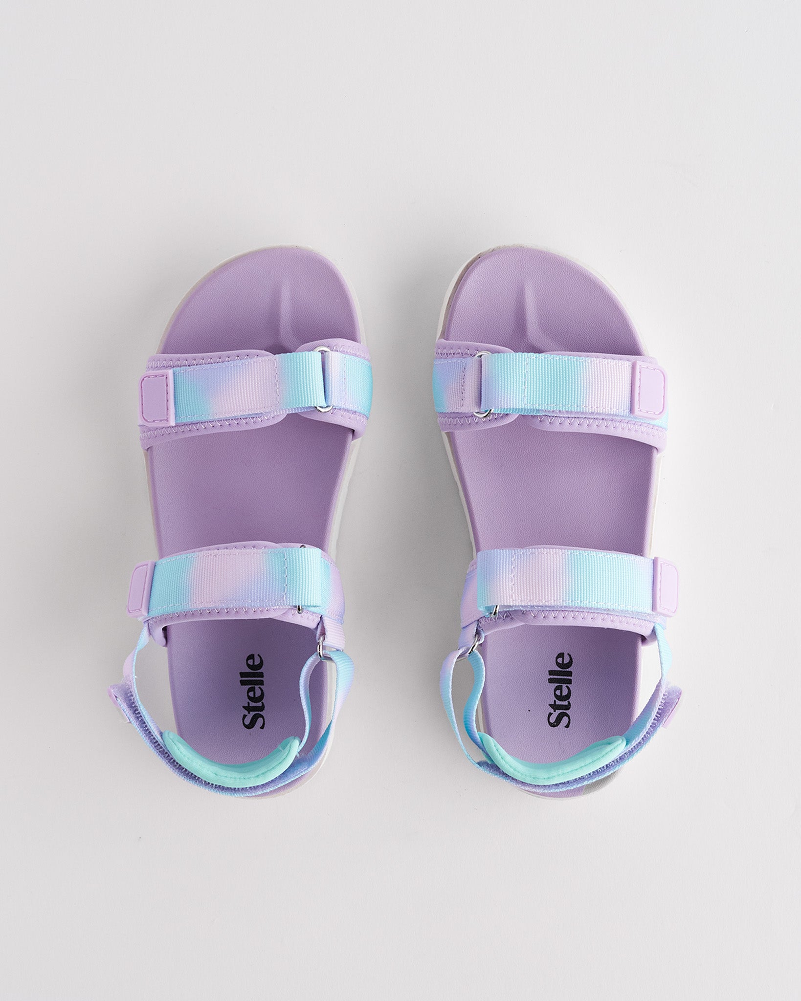 Kids Adjustable Velcro Sport Sandals in Lilac Mint