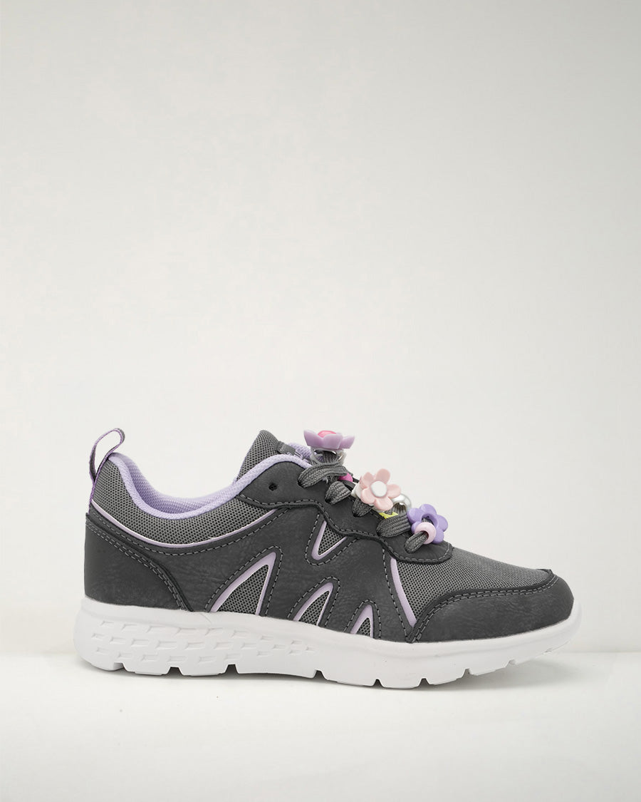 Grey Kids Sneakers | Lace-Up Tennis Shoes for Boys and Girls