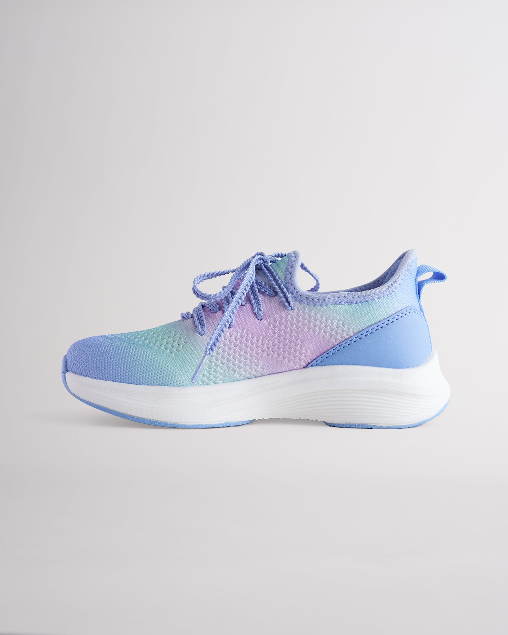 Kids Ocean Ombre lace-up running sneakers with cushioned white sole