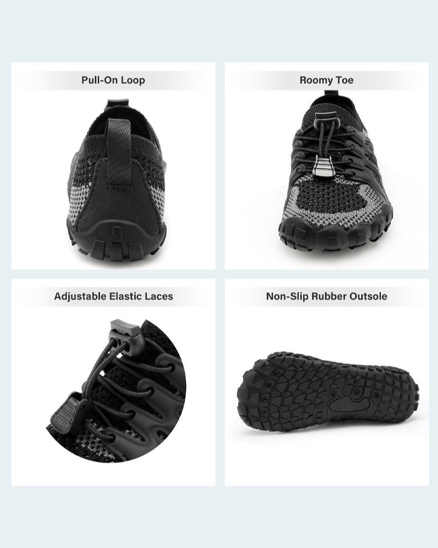 Black Water Shoes with Adjustable Laces