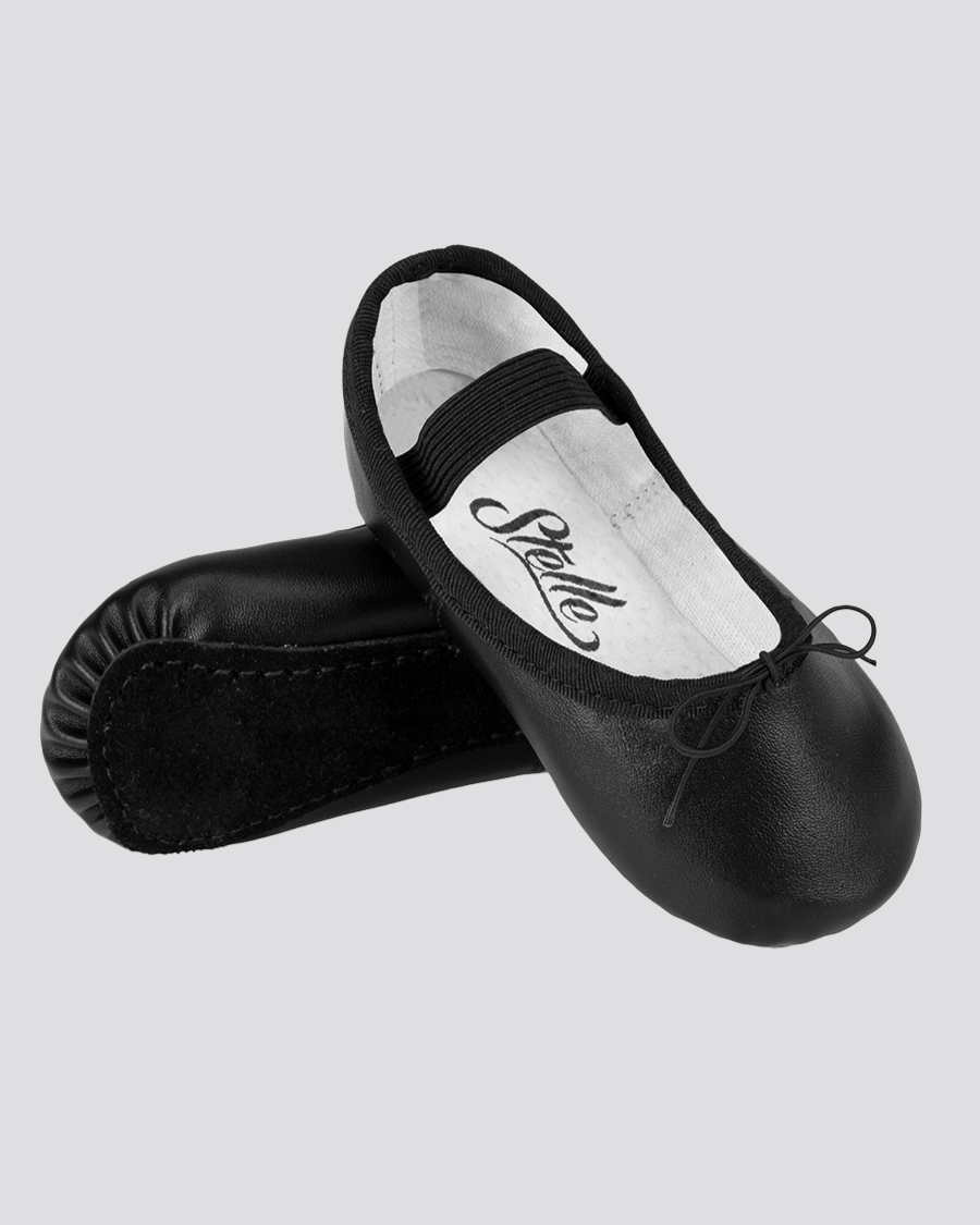 Black Kids PU Ballet Shoes