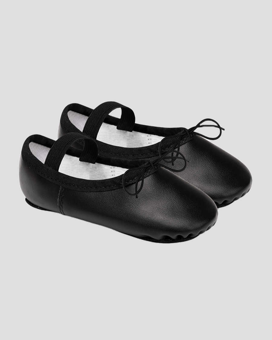 Black Kids PU Ballet Shoes