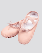 Ballet Pink Kids PU Leather Ballet Shoes (Full Sole, With Lace)