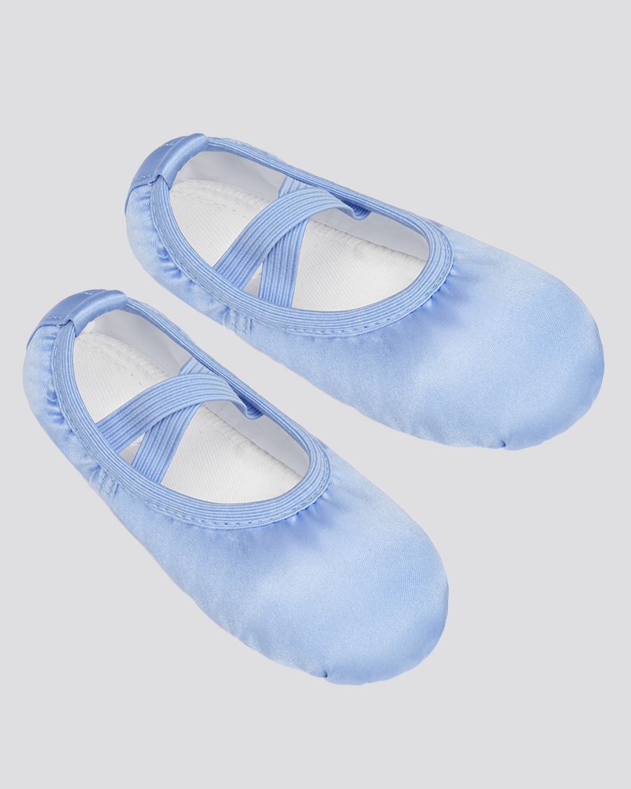 Pale Blue Kids Satin Ballet Shoes