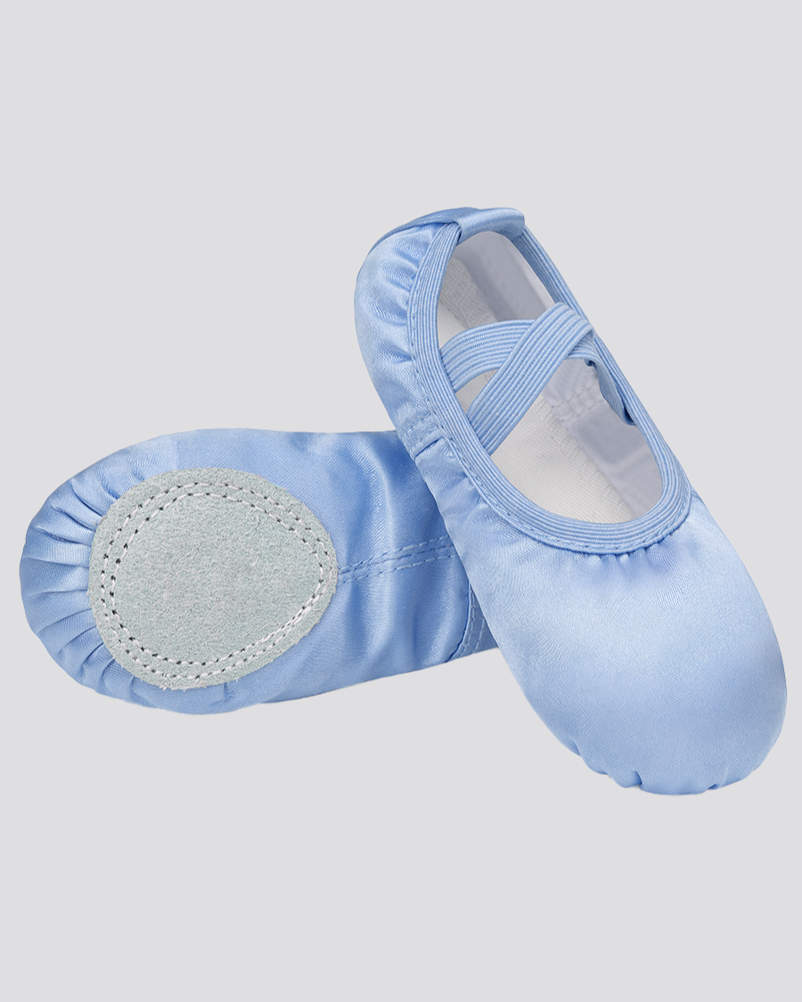 Pale Blue Kids Satin Ballet Shoes