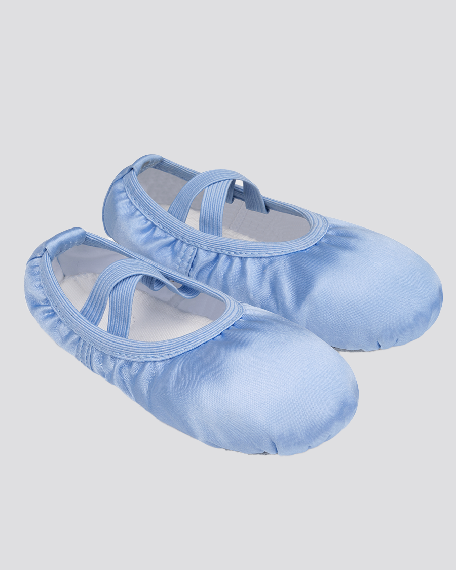 Pale Blue Kids Satin Ballet Shoes