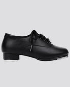Black Kids Lace Up PU Leather Tap Shoes