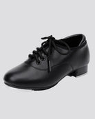 Black Kids Lace Up PU Leather Tap Shoes